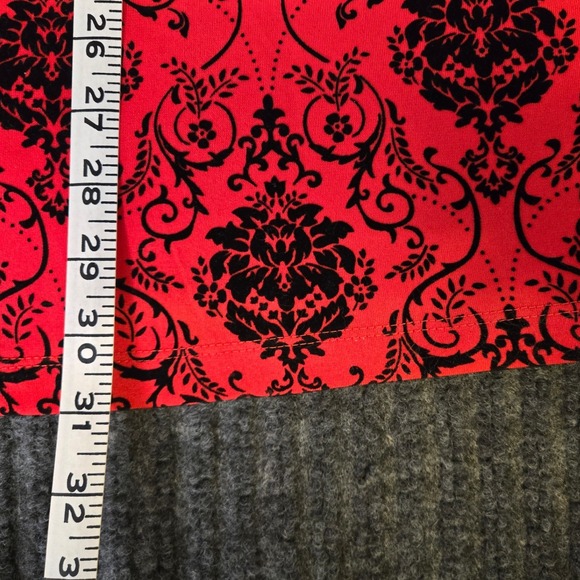 MARIE CLAIRE Retro Baroque L Black Red Floral Damask Print Bolero Cocktail Dress - Picture 11 of 16